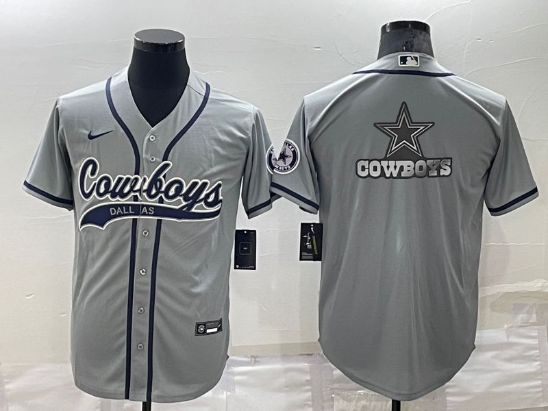 Men Dallas Cowboys Blank Grey 2022 Nike Co branded NFL Jersey1